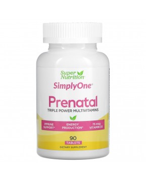 Super Nutrition, Simply One, пренатальные мультивитамины тройного действия, 90 таблеток Super Nutrition, Simply One, пренатальные мультивитамины тройного действия, 90 таблеток
